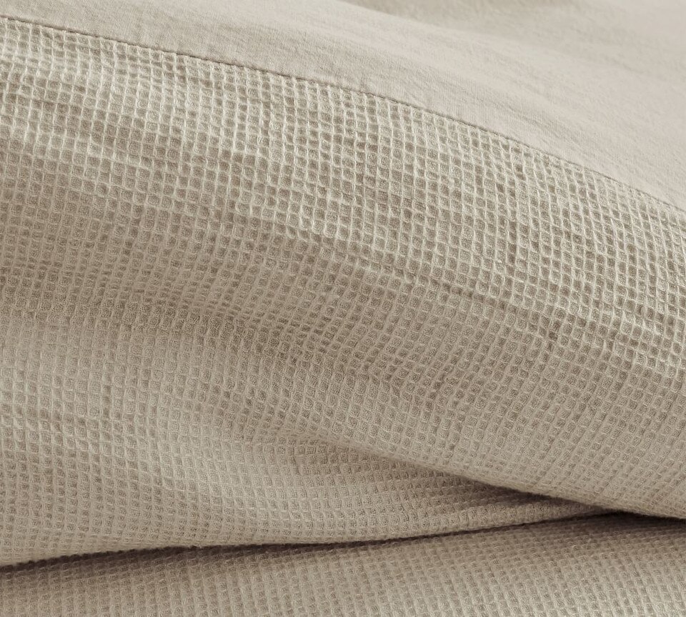 Belgian Flax Linen Waffle Duvet Cover & Shams Pottery Barn Australia